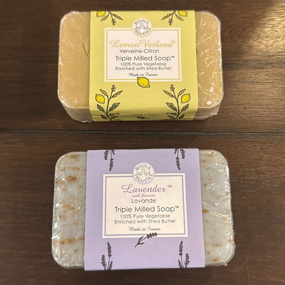 Triple Milled Soap Lavender & Lemon Verbena Vegetable Soap Made in France Sealed